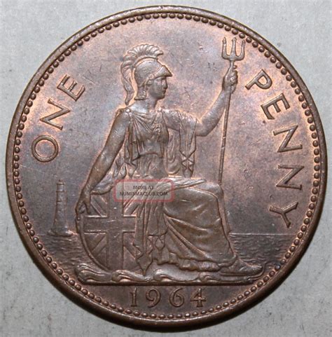 British Large Penny Coin 1964 Km 897 Elizabeth Ii United Kingdom