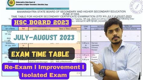 12th HSC July August Re Exam 2023 L Supplementary L Improvement L