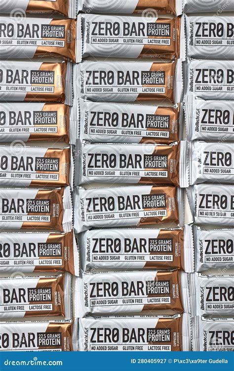 Protein Bars Biotech Zero Bar Large Amounts Editorial Photography