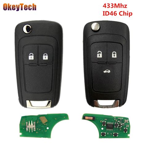 Okeytech Llave Remota De Coche Plegable Con Chip ID46 2 Y 3 Botones