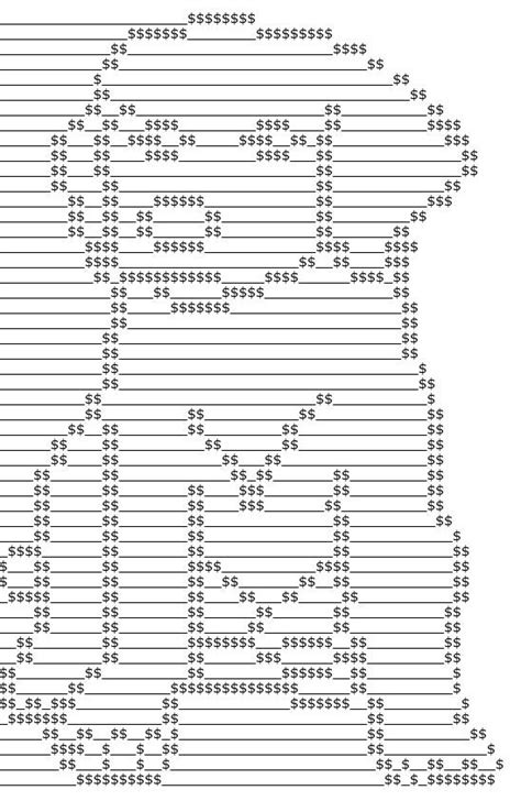 Ejemplos De Dibujos Y Figuras Del Arte Ascii Creados Con Caracteres