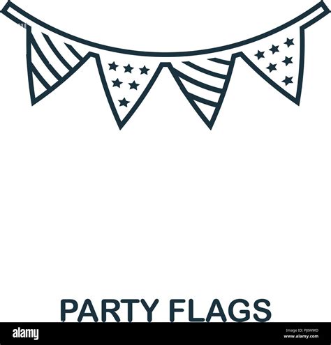 Party Flags outline icon. Simple element illustration. Party Flags icon ...