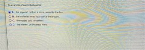 solved     implicit cost    imputed rent