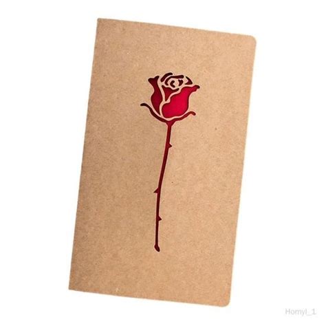 Cartes De Voeux COLAXI Saint Valentin En Papier Kraft Rose Pour