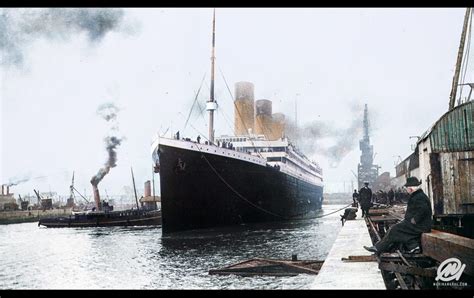 In Color Titanic Prepares To Leave Port 1912 Marina Amaral