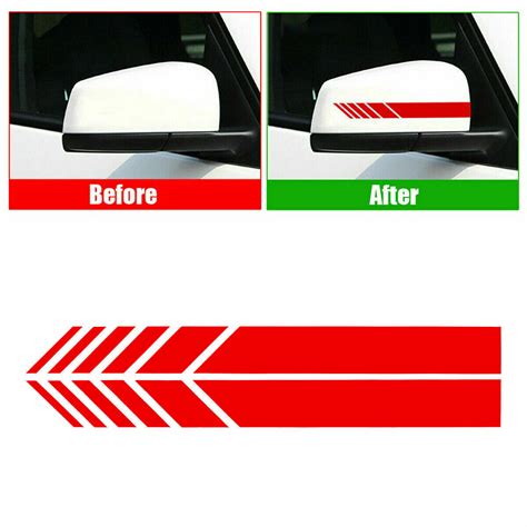 2pcs Car Accessories Rearview Mirror Carbon Fiber 5d Vinyl Stripe Decal