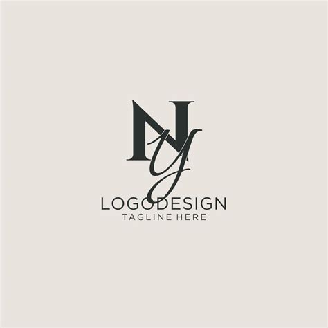 Iniciales Ny Carta Monograma Con Elegante Estilo De Lujo Identidad Corporativa Y Logotipo