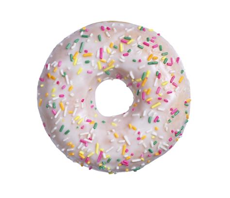 Donut Con Glaseado Y Chispitas De Colores Decoradas Aislado Sobre Fondo