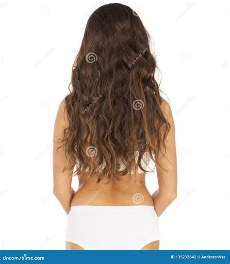 Female Long Wavy Brunette Hair Rear View Stock Photo Image Of Close