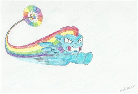 Rainbow dash doing a sonic rainboom by angela808 on DeviantArt