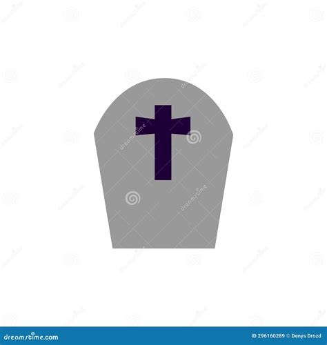 Grave Icon Vector Cemetery Illustration Sign Rip Symbol Or Logo Stock