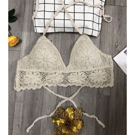 Bikini Áo bra đi biển len móc nhiều kiểuáo bikini lẻ QC Shopee Việt Nam