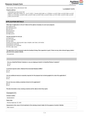 Fillable Online Application For Resource Consent Fax Email Print