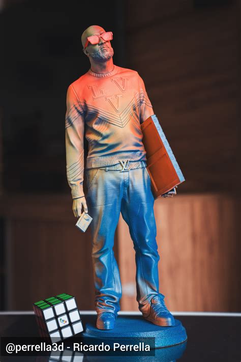 Artstation Virgil Abloh Louis Vuitton Tribute Statue Ready For 3d