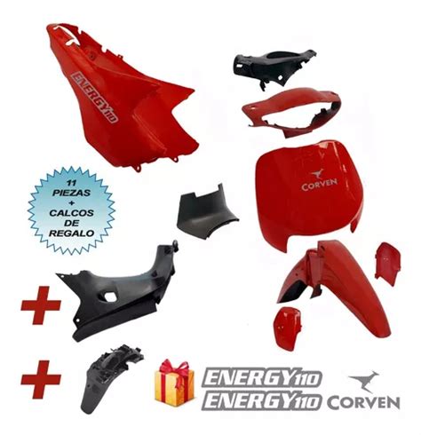 Kit Plasticos Corven Energy 110 11 Piezas Premium Calcos Envío gratis