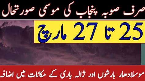 Pakistan Punjab Weather Today March Punjab Weather Update