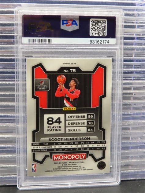 Prizm Monopoly Scoot Henderson Silver Prizm Rookie Card Rc