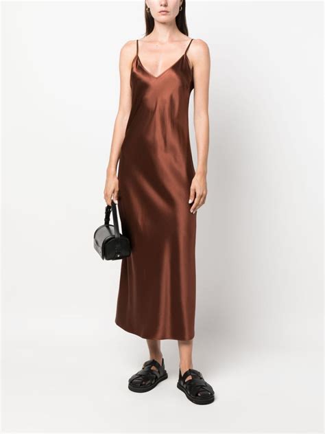 JOSEPH Clea Satin Midi Dress Farfetch