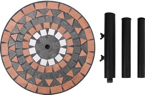 VidaXL Parasolvoet Rond 12 Kg Terracotta Wit Parasolvoet