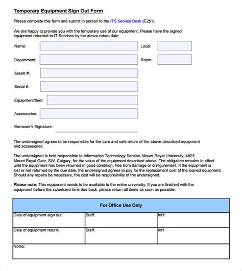 Best Templates Tool Sign Out Sheet Template