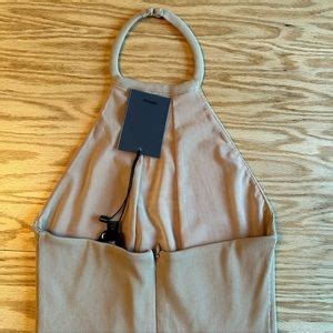 Nbd Dresses Nwt Nbd Revolve Windsor Robe Courte En Mesh Halter Nude Beige Mini Dress Xs