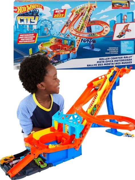 Hot Wheels City Roller Coaster Rally Bilbana Lekset Med En Leksaksbil HDP