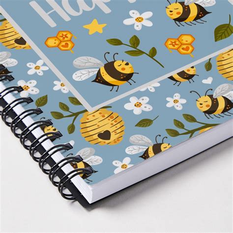 Bee Happy Honey Bumblebee Hives Daisies Notebook Shutterfly