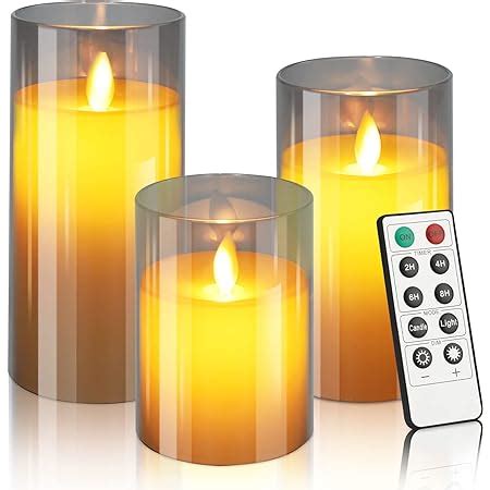 Amazon Eywamage Glass Flameless Candles With Remote Flickering