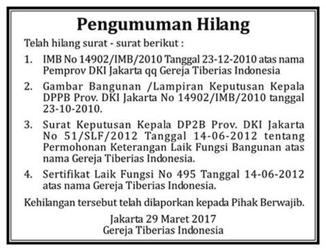 Detail Contoh Surat Pernyataan Kehilangan Sertifikat Koleksi Nomer