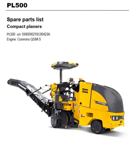 Dynapac Compact Planer Pl Parts Operation Maintenance Manual