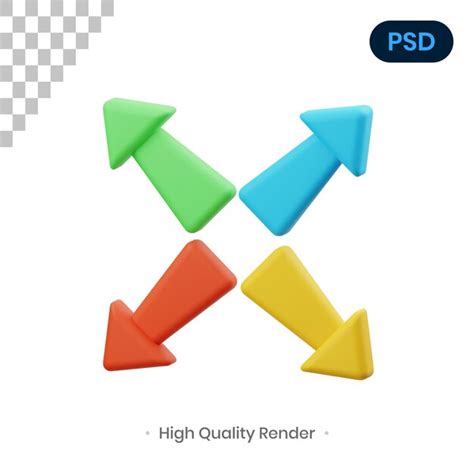 Premium Psd Arrow D Render Illustration Premium Psd