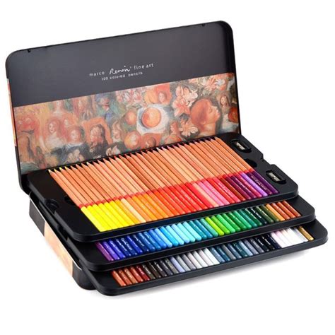 Newdoer Marco Renoir 100 Couleurs Crayons De Couleur Dessin Croquis