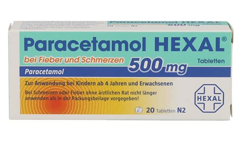 Paracetamol 500 Mg Hexal B Fieber U Schmerzen Tab 20 St Gesund De