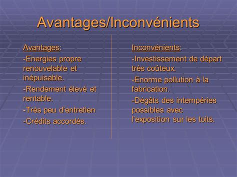 Panneau solaire photovoltaique avantage et inconvénient Economisez de