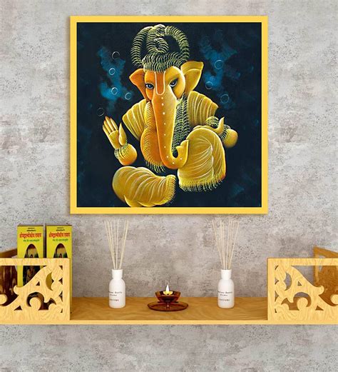 Buy Lord Ganesha Multicolour Glass Spiritual Art Print At 11 Off By