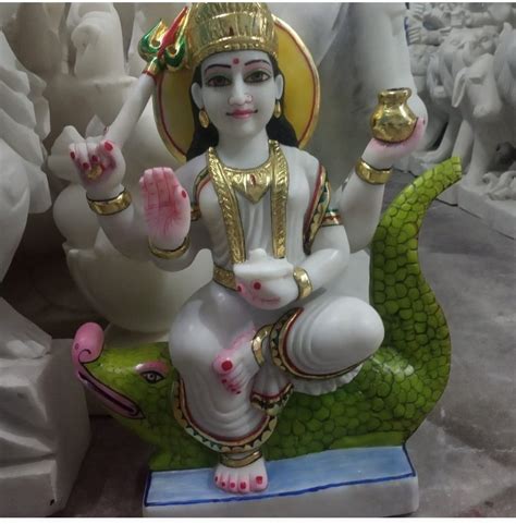 White Painted Marble Ganga Mata Statue For Temple At Best Price In Indore
