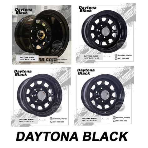 Jual Velg Besi Daytona Black Gloss R15 Offroad Jeep Hartop Land Cruiser