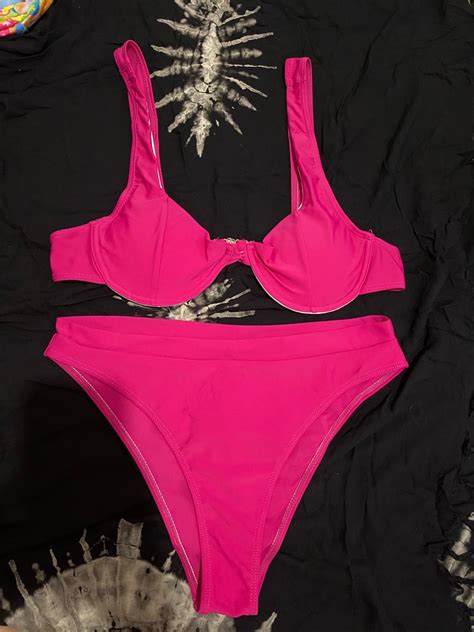 Hot Pink Two Piece Women S Fashion Swimwear Bikinis Swimsuits On Carousell