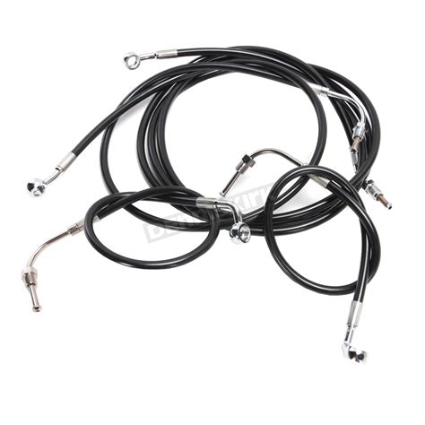 La Choppers Standard Black Vinylstainless Cable And Brake Line Kit For