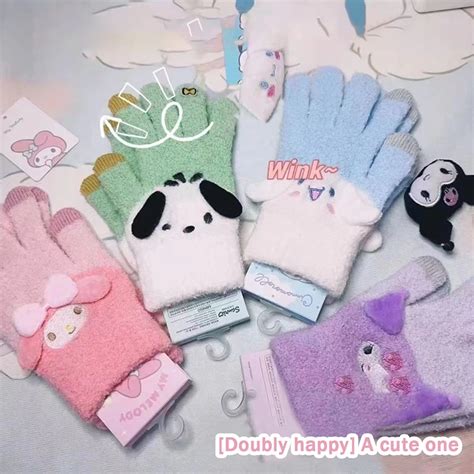 Sanrio Kawai Kuromi Mitten Cinnamoroll K Lar Pochacco Anime Benim