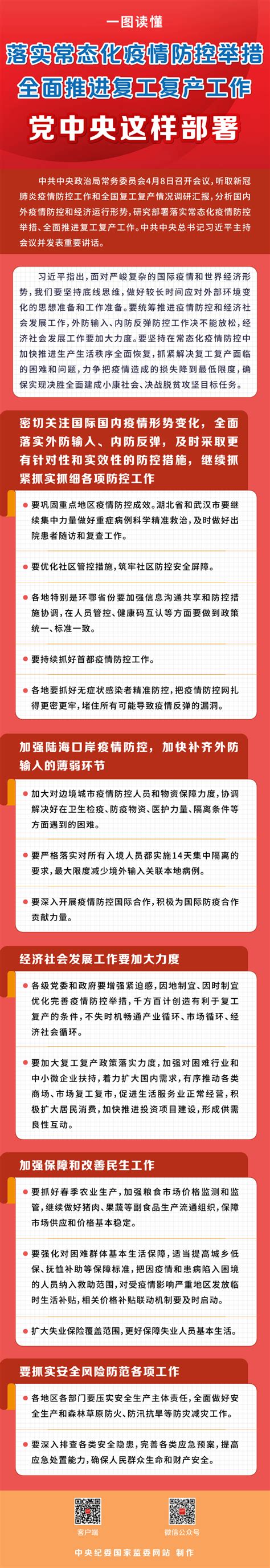 一图读懂 落实常态化疫情防控举措全面推进复工复产工作，党中央这样部署陕西廉政观察网