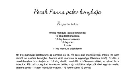 Rafaello Keksz Paleo Pocak Panna Docx Google Drive