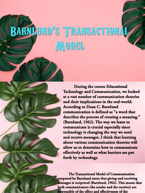 Barnlund's Transactional Model | PDF