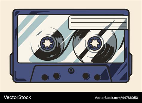 Cassette tape colorful vintage sketch Royalty Free Vector