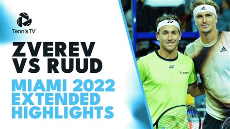 Casper Ruud Vs Alexander Zverev Thrilling Match Miami 2022 Quarter