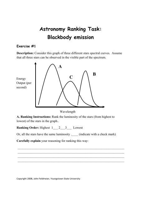 Astronomy Ranking Task - Youngstown State University
