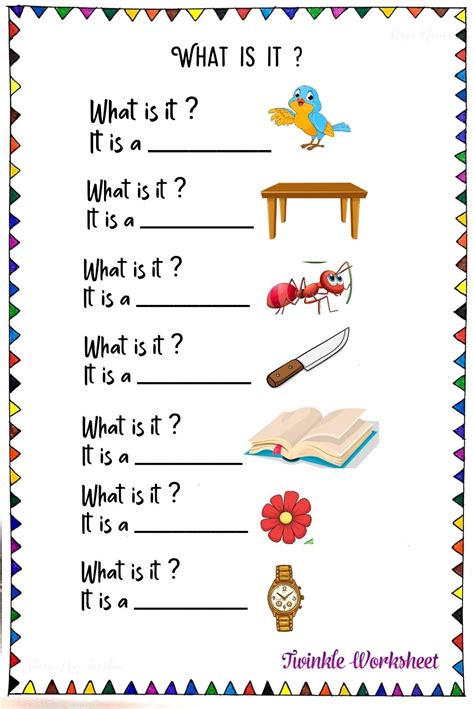 What is it ? Picture worksheet for kids | Worksheets for kids, Fun math, Worksheets