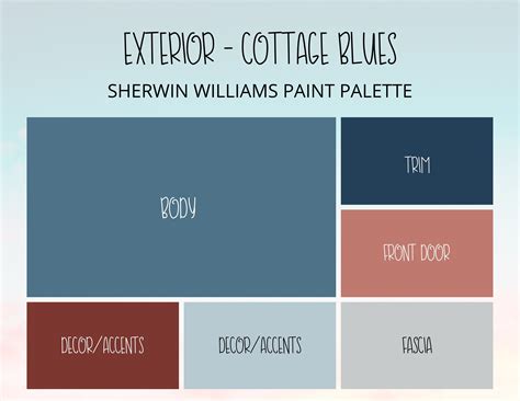 Exterior Cottage Blues Paint Colors Modern Rustic House - Etsy Australia