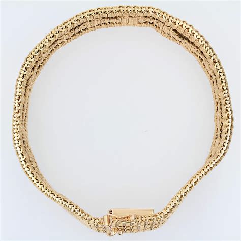 1960s Retro 18 Karat Yellow Gold Woven Bracelet For Sale At 1stdibs