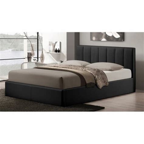 Atlin Designs Contemporary Faux Leather Upholstered Queen Storage Bed